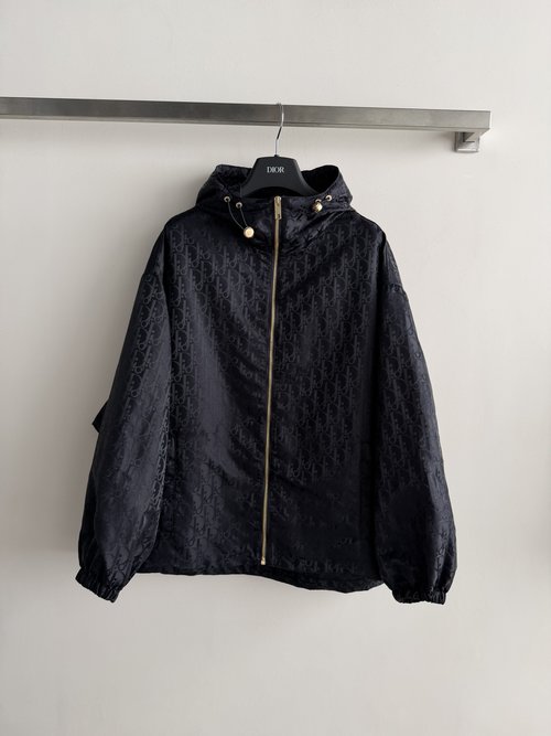 Dior Monogram Hooded Practical Stylish Windbreaker