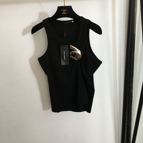 Dolce & Gabbana OK Gesture Hardware Decorated Sleeveless Top, Stylish and Breathable