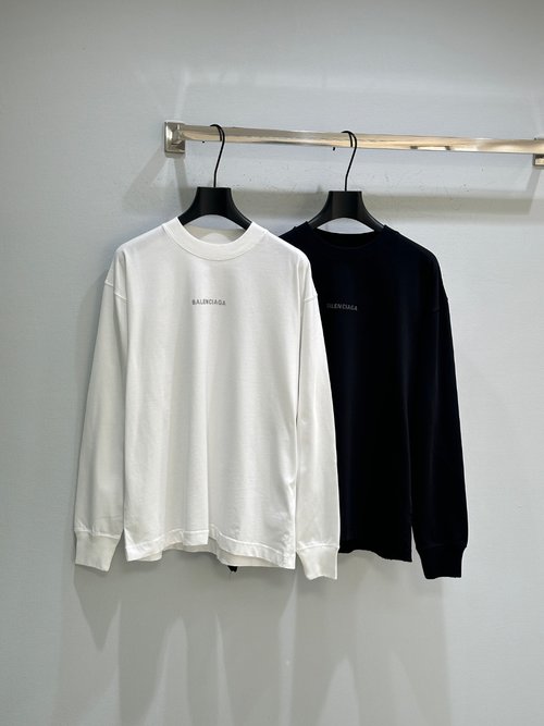Balenciaga New Arrival: Simple Round Neck Top with Brand Logo