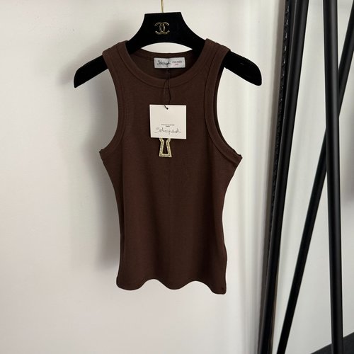 Schiaparelli Metal-Embellished Keyhole Slim Vest