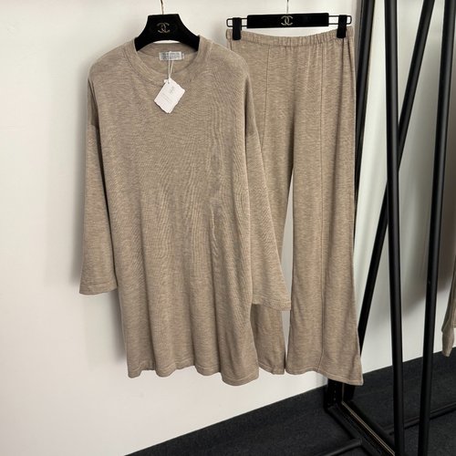 Loewe Multi-Color Knitted Top and High-Waisted Flare Pants Set