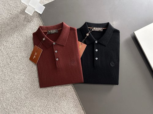 Loro Piana Solid Color Tencel Polo Short Sweater