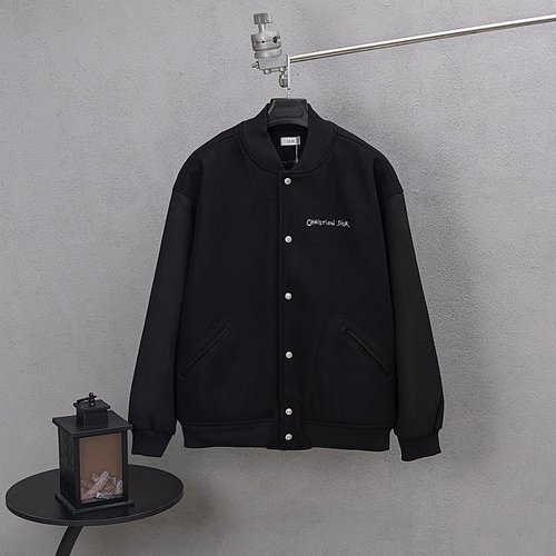 Dior High - end Baseball Jacket with Towel Embroidery