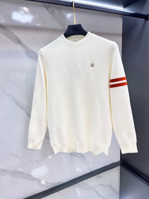 Zegna Silky Wool Blend Round Neck Sweater