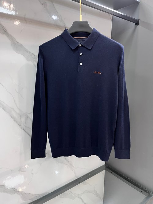Loro Piana Imported Wool Sweater with Logo, Comfortable and Stylish