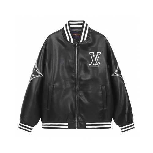 Louis Vuitton Full Leather Baseball Jacket with Premium Craft