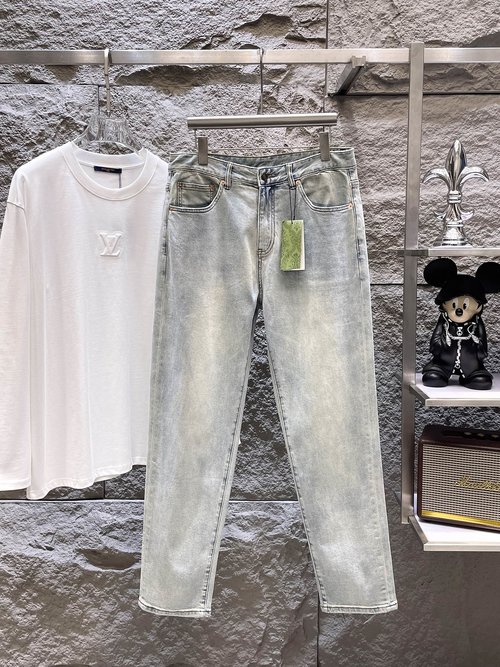 Gucci Genuine High-Grade Flexible Denim Trousers