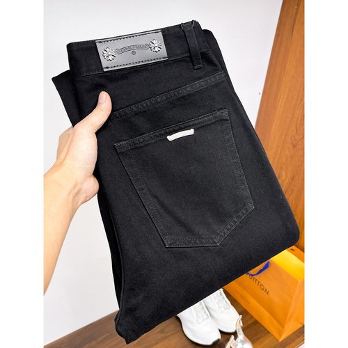Chrome Hearts High-Elastic Straight Jeans with Premium Wash