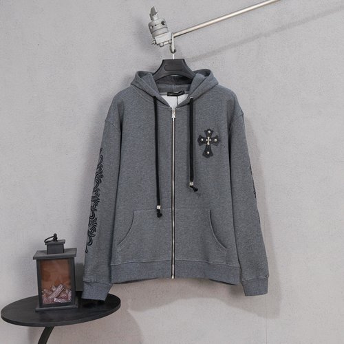 Chrome Hearts High - end Heavy - Crafted Cotton Zip Hoodie