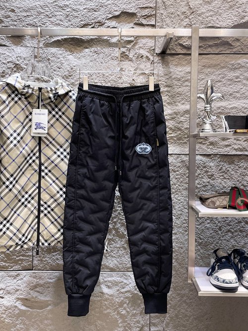 Prada Thickened Warm Down Pants for Outdoor Use