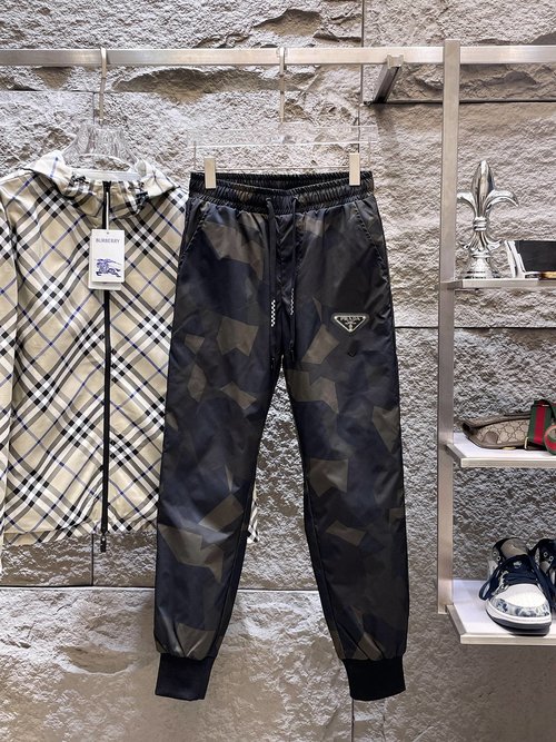 Prada Thickened Warm Down Pants for Outdoor Use