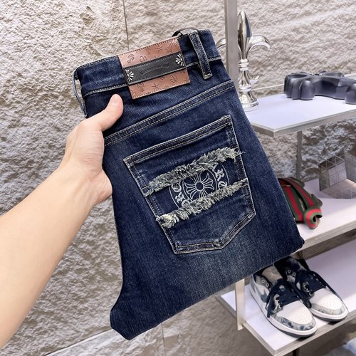 Chrome Hearts Premium Jeans with High - Elastic & Breathable Fabric