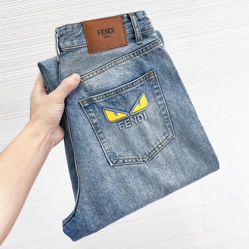 Fendi Original Design Washable Jeans with Embroidery