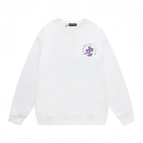 Chrome Hearts Cotton Round Neck Sweatshirt, Black & White
