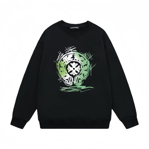 Chrome Hearts Cotton Round Neck Sweatshirt, Black & White