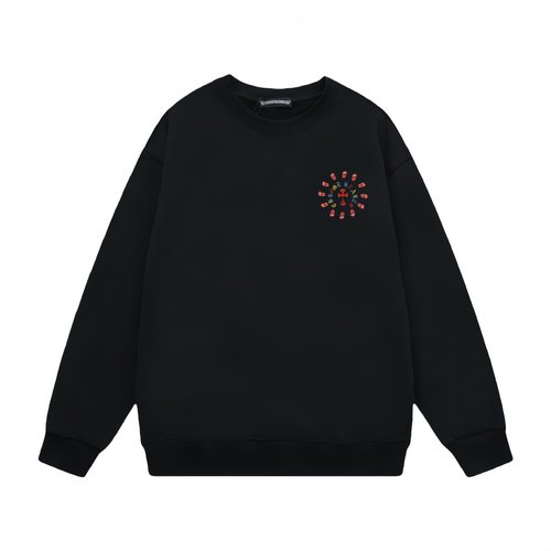 Chrome Hearts Cotton Round Neck Sweatshirt, Black & White