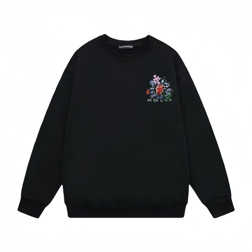 Chrome Hearts Cotton Round Neck Sweatshirt, Black & White