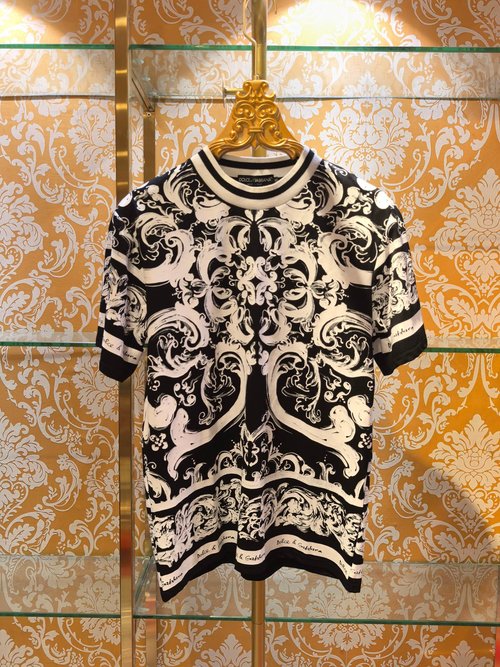 Dolce & Gabbana Soft Cotton T-Shirt with All-over Print