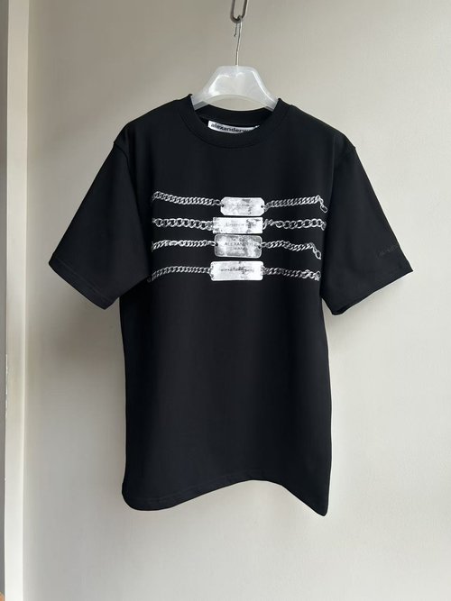Alexander Wang Printed Cuff Round Neck T-Shirt