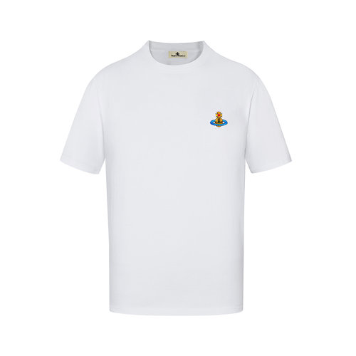 Vivienne Westhood Embroidered Small Logo Round Neck T-shirt