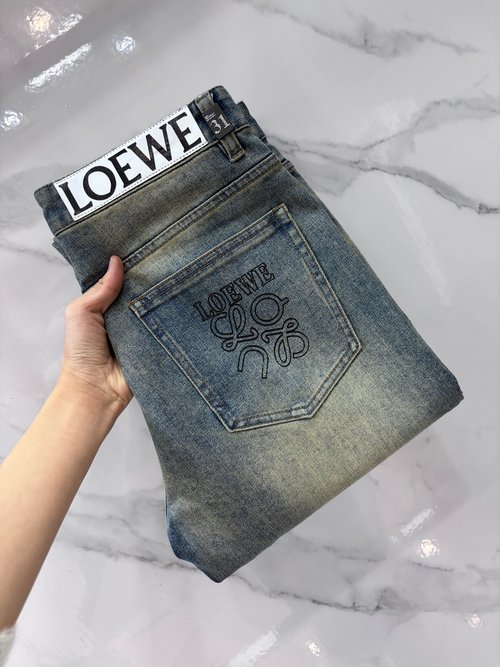 Loewe Premium Customized Denim Jeans with Washing Effect