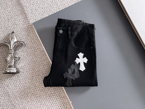 Chrome Hearts Embroidered Vintage Washed Stretch Jeans