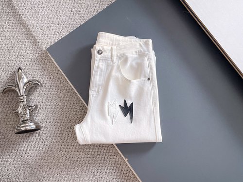 Chrome Hearts Patchwork Washed Jeans with High Elastic Fabric