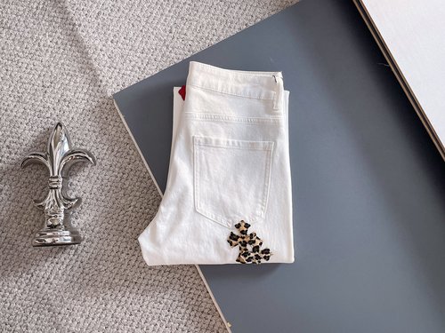 Chrome Hearts Patchwork Washed Jeans with High-Elastic Fabric