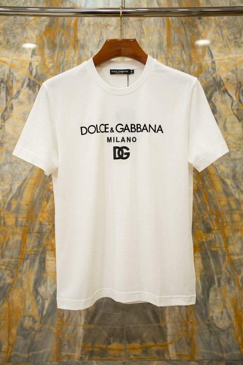 Dolce & Gabbana Classic Flocked and Embroidered T - Shirt
