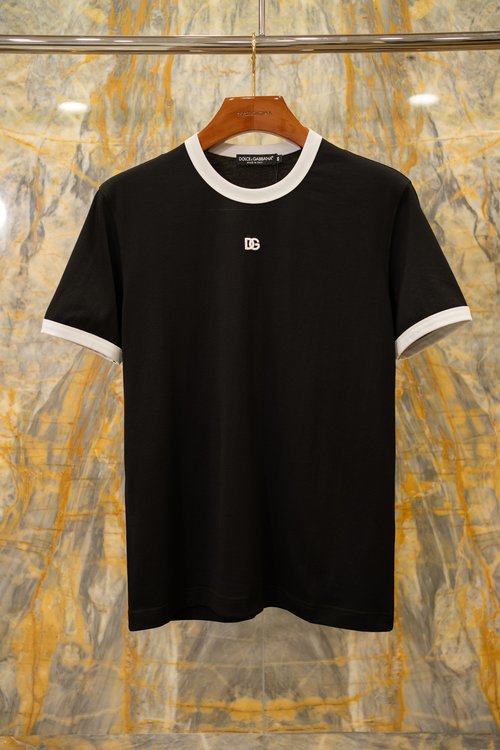 Dolce & Gabbana New T - Shirt with Ribbed Contrast Design