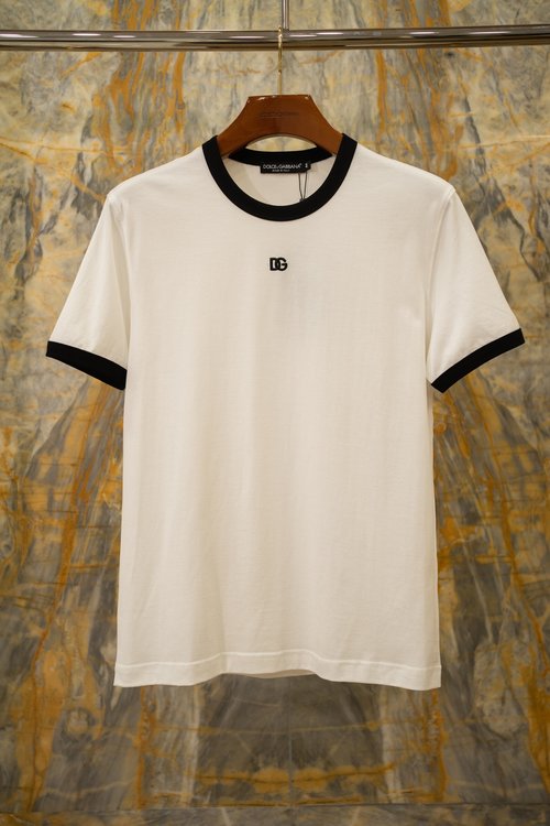 Dolce & Gabbana New T - Shirt with Ribbed Contrast Design