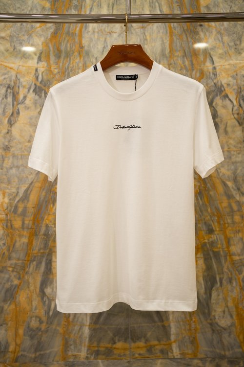 Dolce & Gabbana Classic Logo Embroidered White T-shirt
