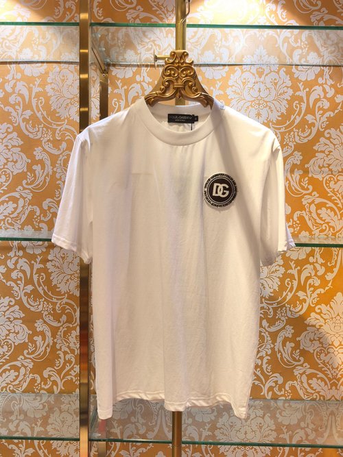 Dolce & Gabbana Embroidered Cotton T-Shirt, White & Black