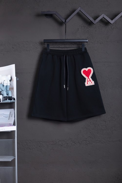 Ami Heavyweight Cotton Shorts with Fine Details