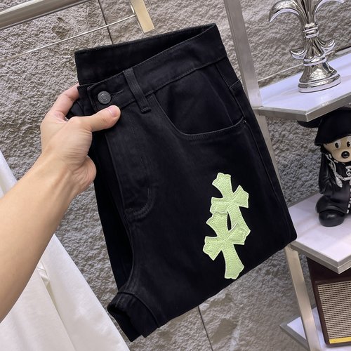 Chrome Hearts Patchwork Wash Jeans with High-elastic Fabric
