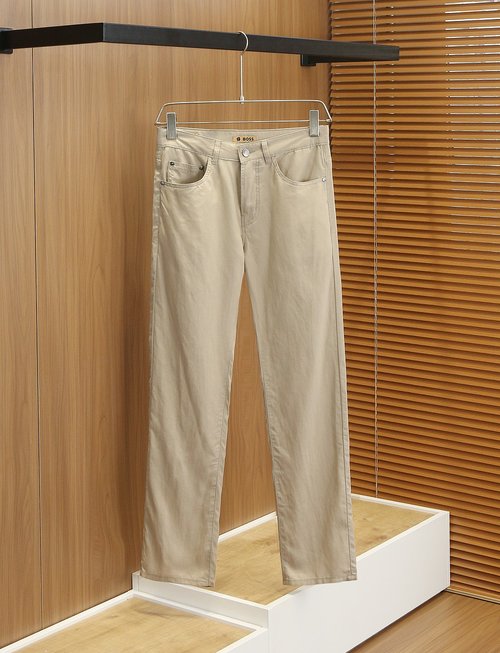Boss Comfortable Tencel Linen Cotton Straight-leg Trousers