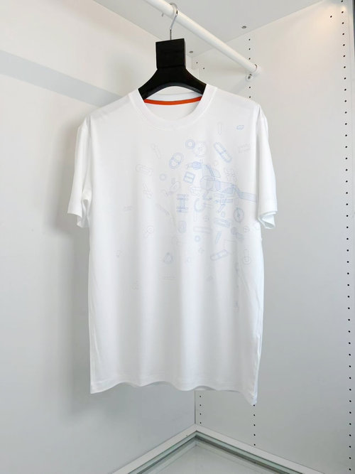 Hermes Fashionable Printed T-shirt with Good Texture