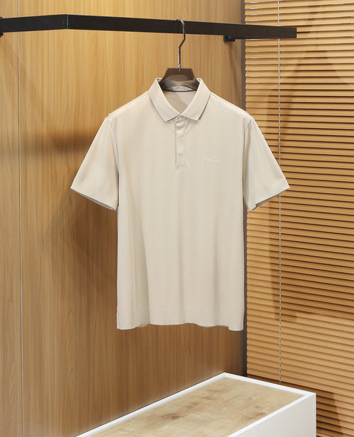 Loro Piana Luxury 120s Long Staple Cotton Henley T-Shirt