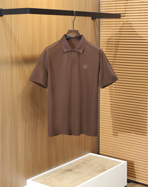 Loro Piana Breathable Cotton V-Neck Knit Polo Shirt