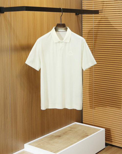 Loro Piana Breathable Cotton V-Neck Knit Polo Shirt