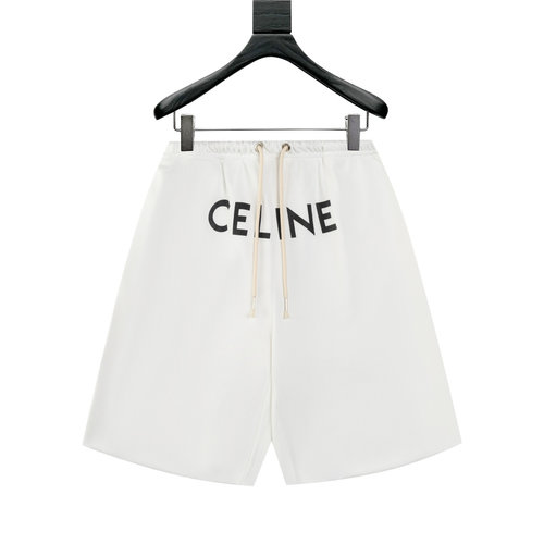 Celine Printed Gray Shorts with Logo Hardware for All Genders