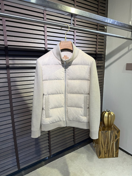 Loro Piana Knitted Down-Spliced Coat, Anti-pilling and Stylish