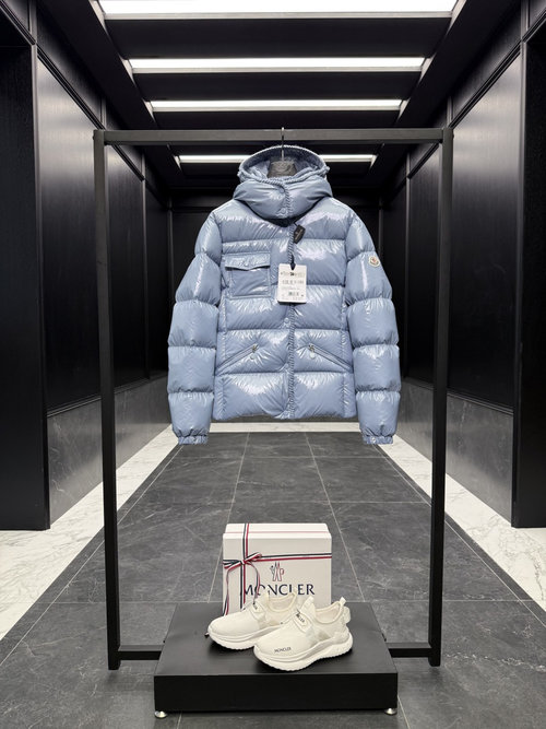 Chanel Cuffed Hooded Down Jacket with Woven Trim