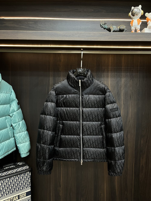 Dior 90% White Goose Down Logo Stand-Collar Jacket