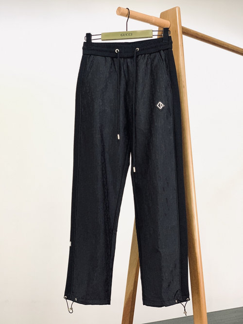 Dior Casual Pants with Subtle Embroidery and Badge Detail