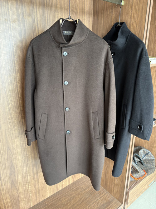Fendi Wool and Cashmere Blend Coat with Herringbone Pattern