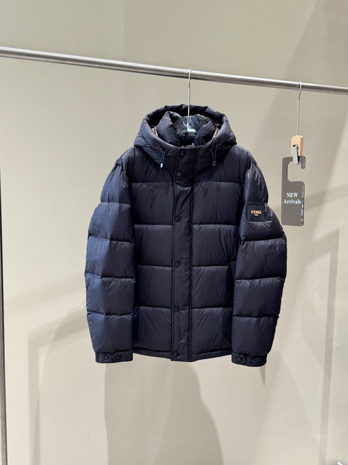 Fendi Silicone Labeled Short Down Jacket in Black