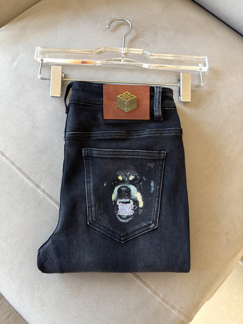 Fendi Soft Jeans with Leather Waist Patch, Classic Wash