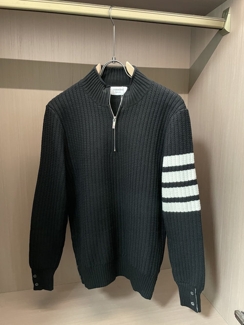 Thom Browne Classic Knit Sweater with Comfortable Wool Fabric