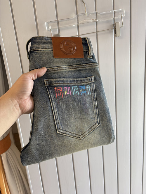 Fendi Soft Jeans with Luxury Leather Waist Tag